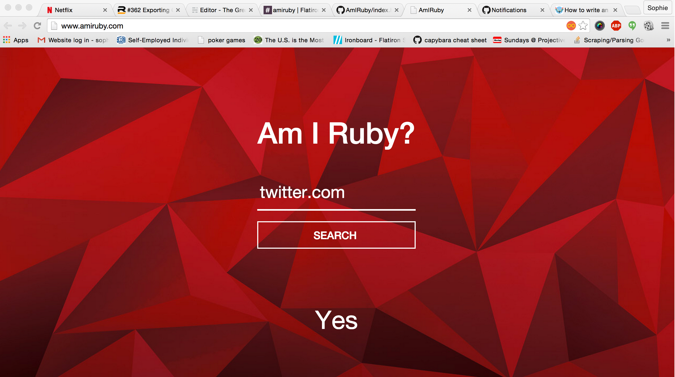 you should be ruby